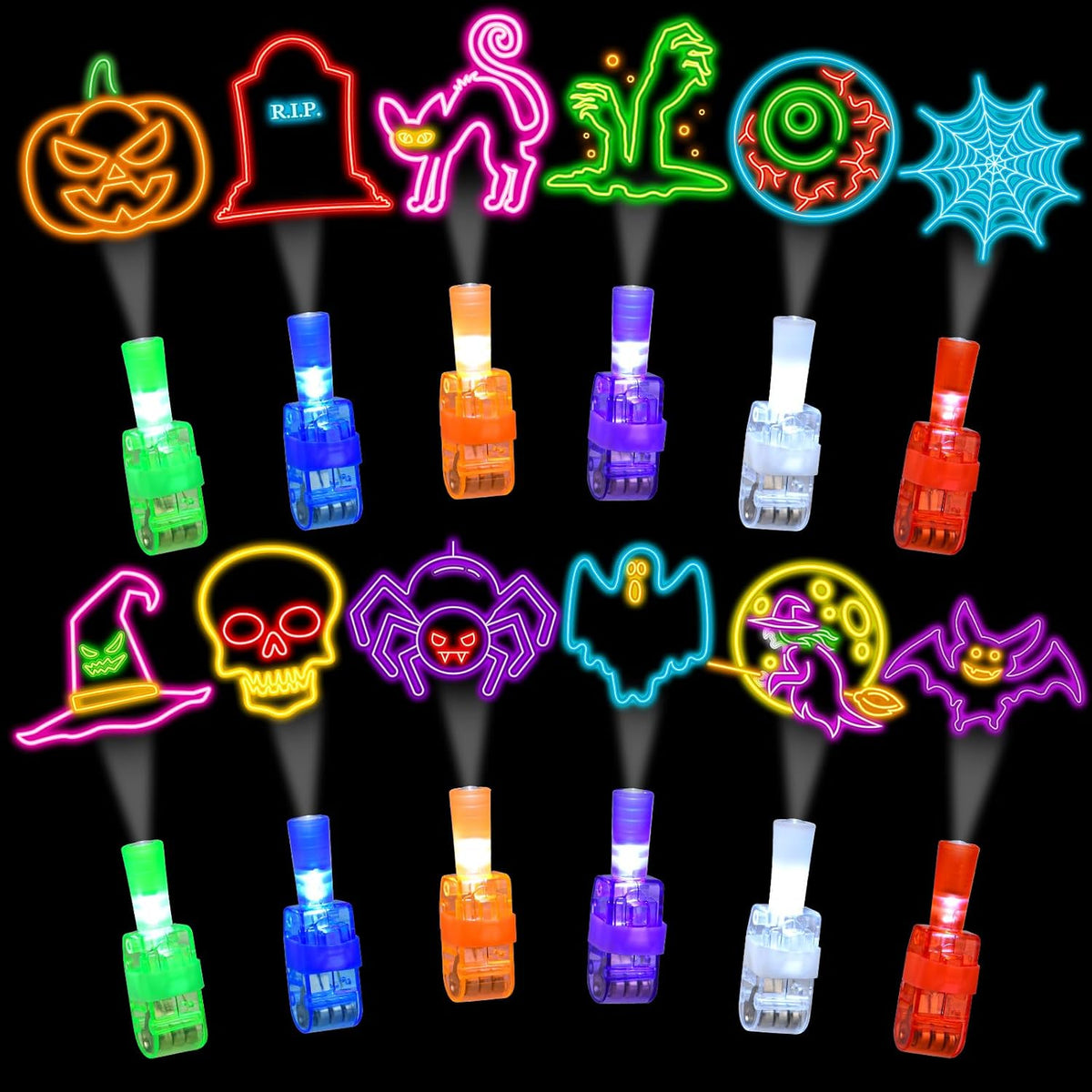 Halloween Glow Party Kit – 36 Finger Lights + Free Printable Treat Tags